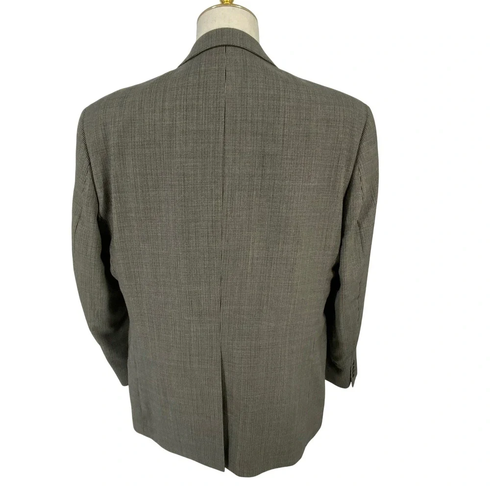 Ralph Lauren Men's Blazer Sport Coat Gray Houndstooth Two Button Size 42R‎
